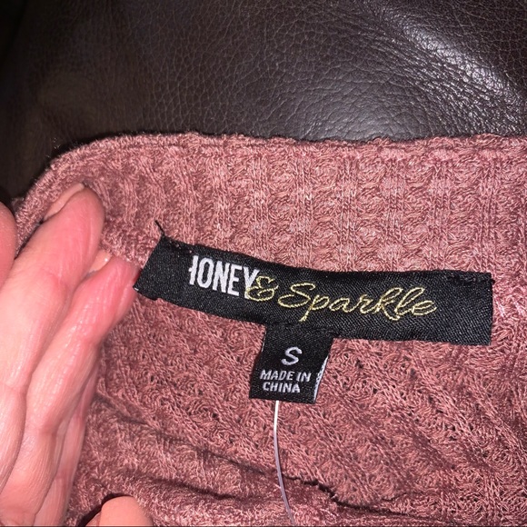 Womens Honey & Sparkle rust/pinkesh color top size small NWT - Picture 6 of 8